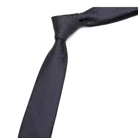 Classy Men Black Floral Skinny Tie