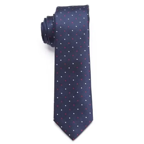 Classy Men Blue Mini Dot Skinny Tie