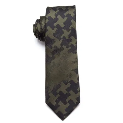 Classy Men Camouflage Cross Skinny Tie