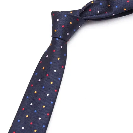 Classy Men Colorful Dotted Skinny Tie