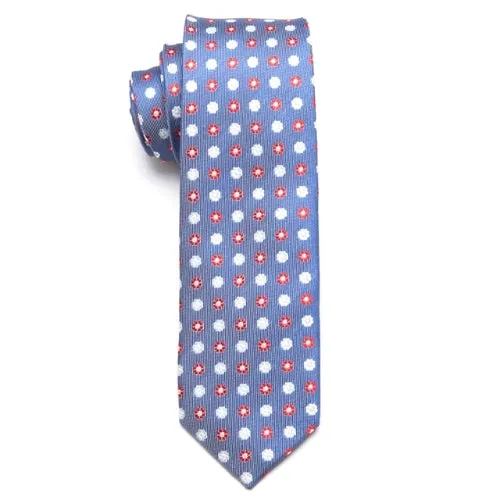 Classy Men Light Blue Floral Skinny Tie