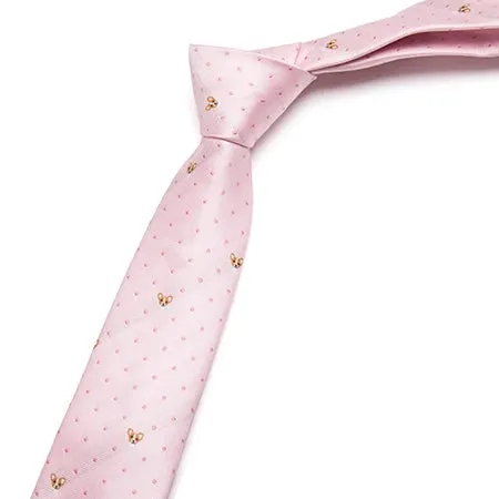 Classy Men Pink Chihuahua Skinny Tie