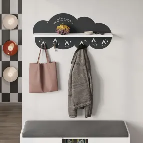 Cloudy Modern Wall Mounted Hanger Unit With Shelf