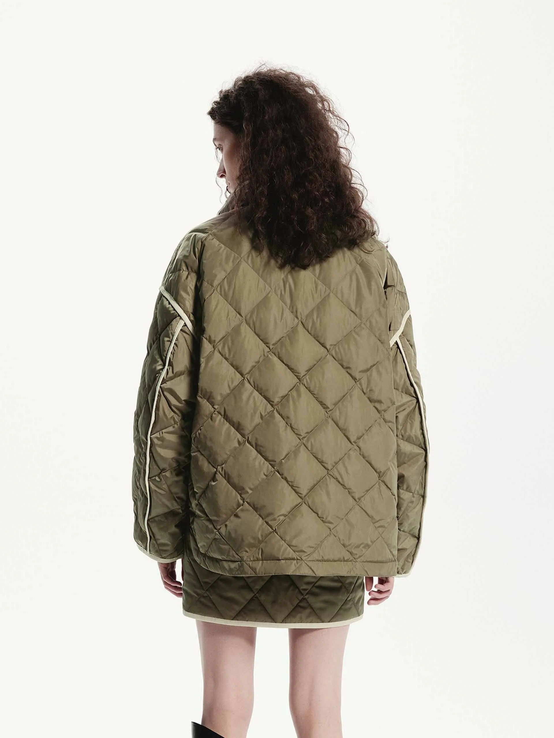 Contrast Quilted Down Jacket