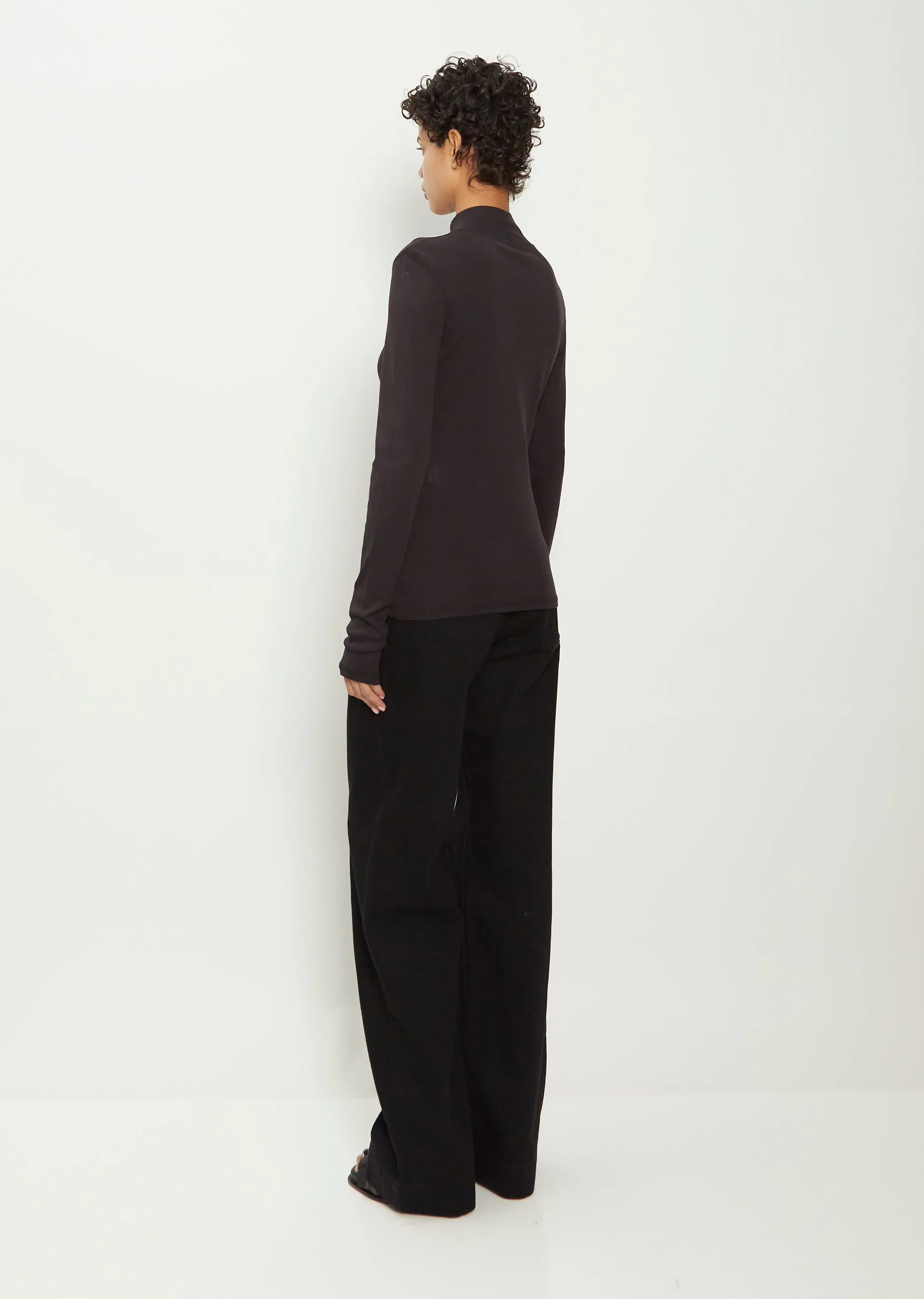 Cotton Jersey Turtleneck — Squid Ink