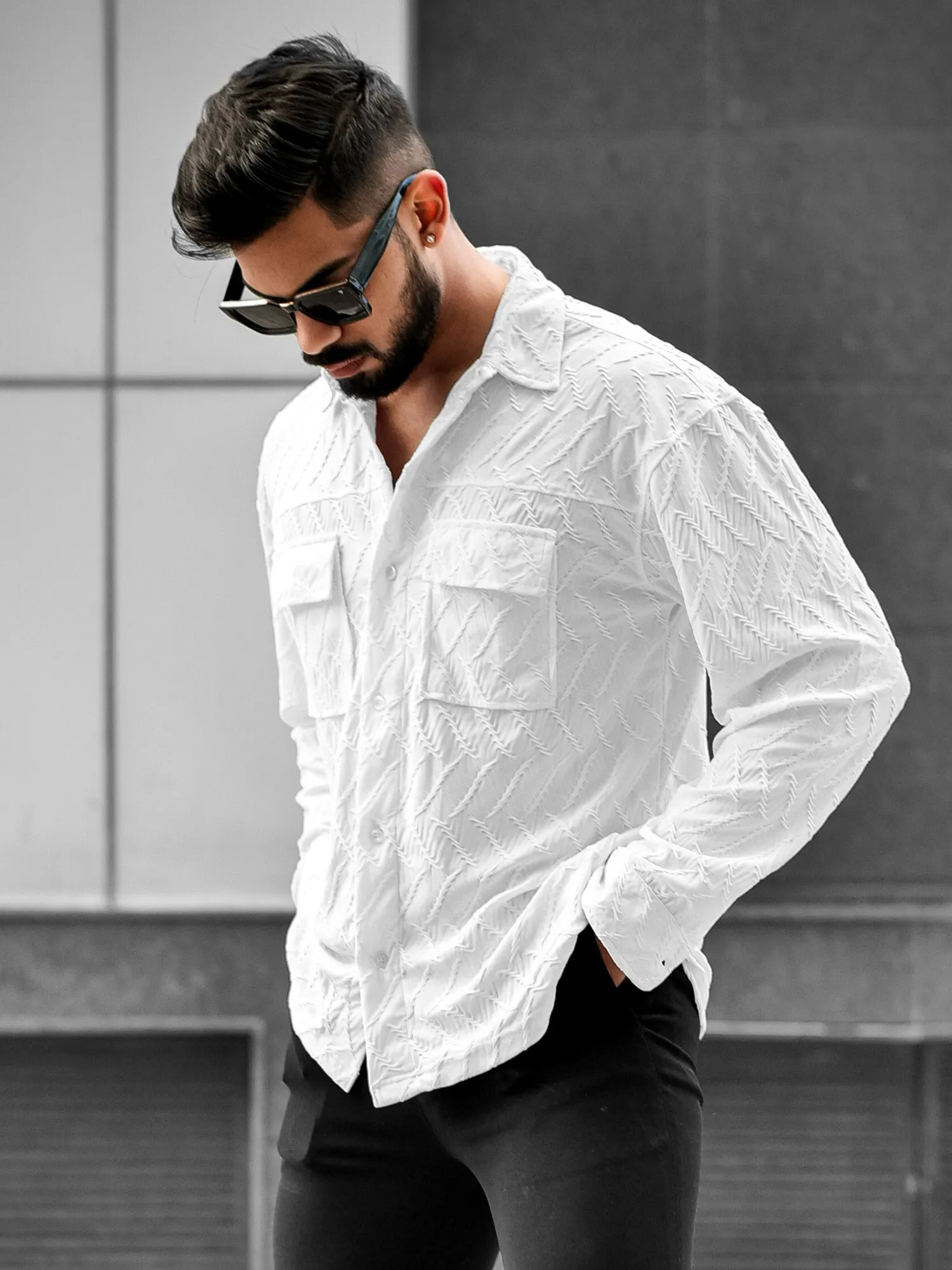 Creased White Full Sleeve Shirt