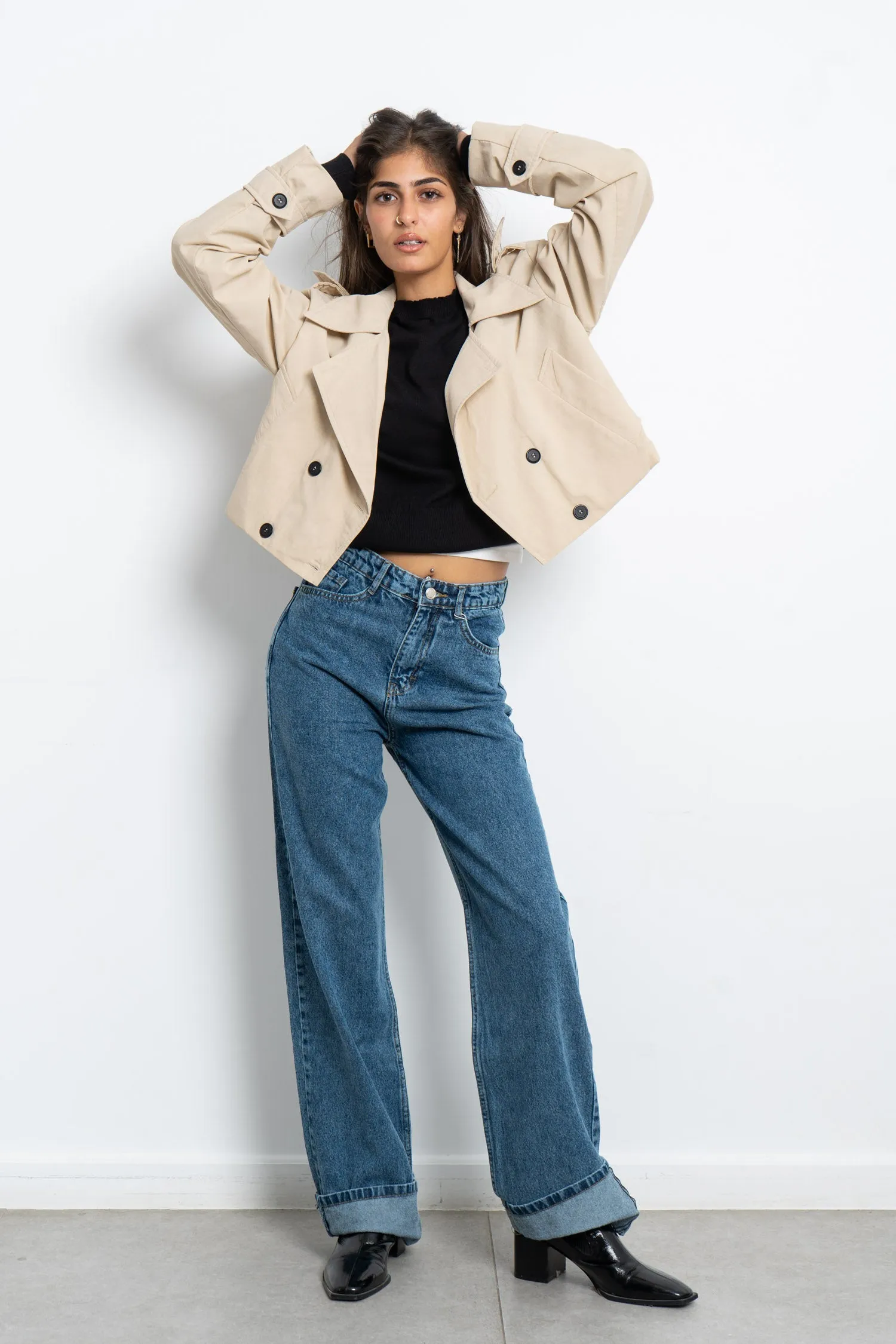 Cropped Trench Jacket - Mitcha Label