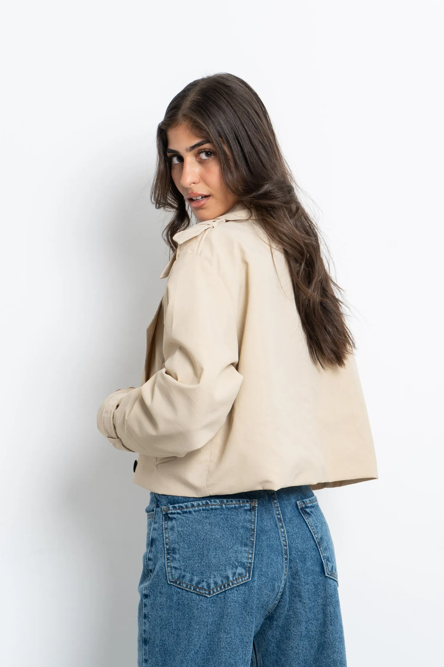 Cropped Trench Jacket - Mitcha Label