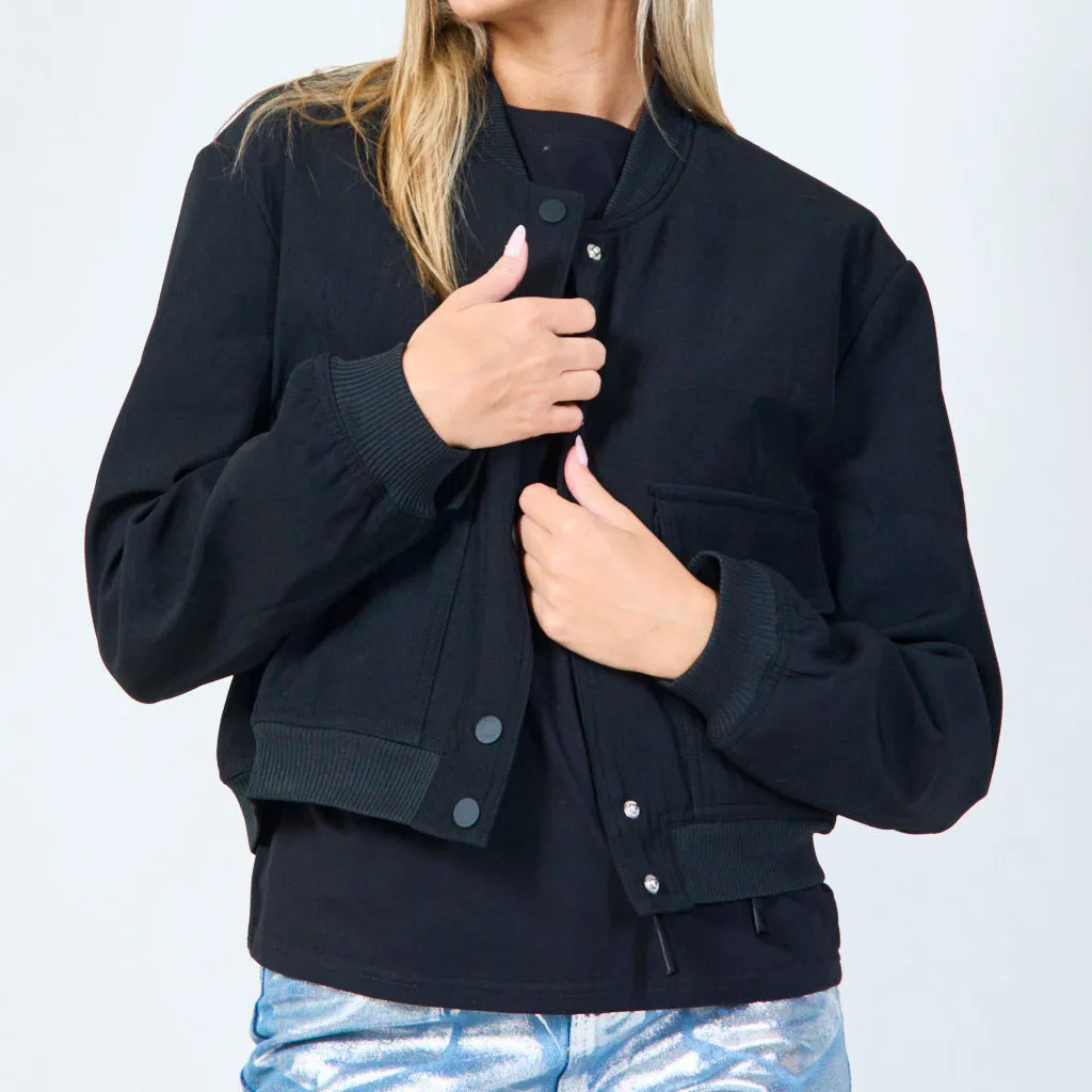 Cropped utility bomber jacket wholesale