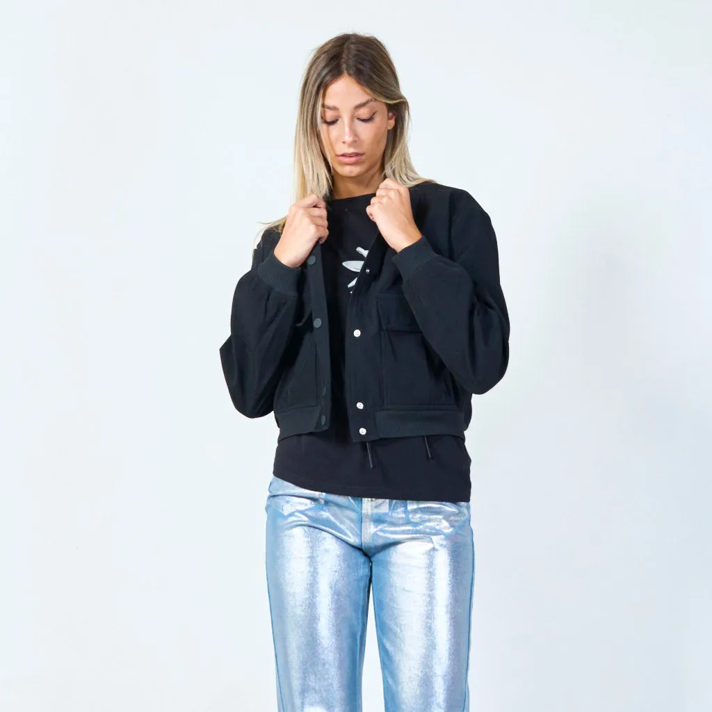 Cropped utility bomber jacket wholesale