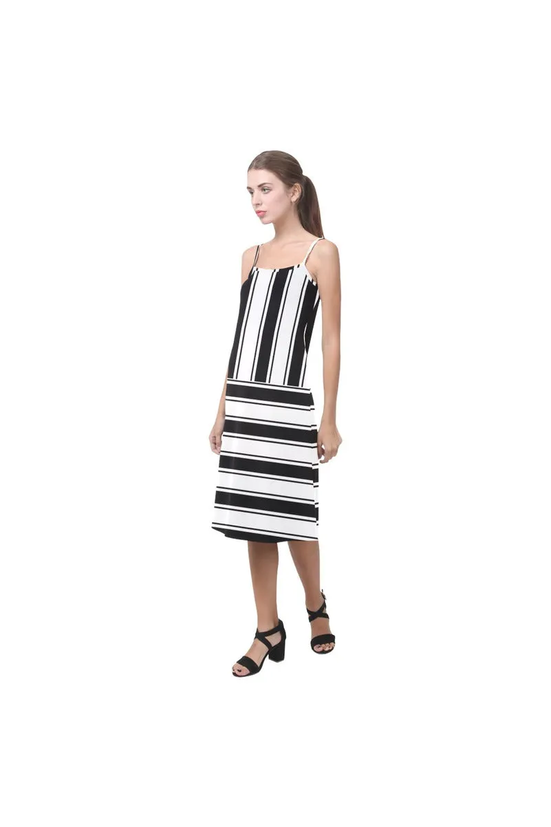 Crossed Striped Alcestis Slip Dress