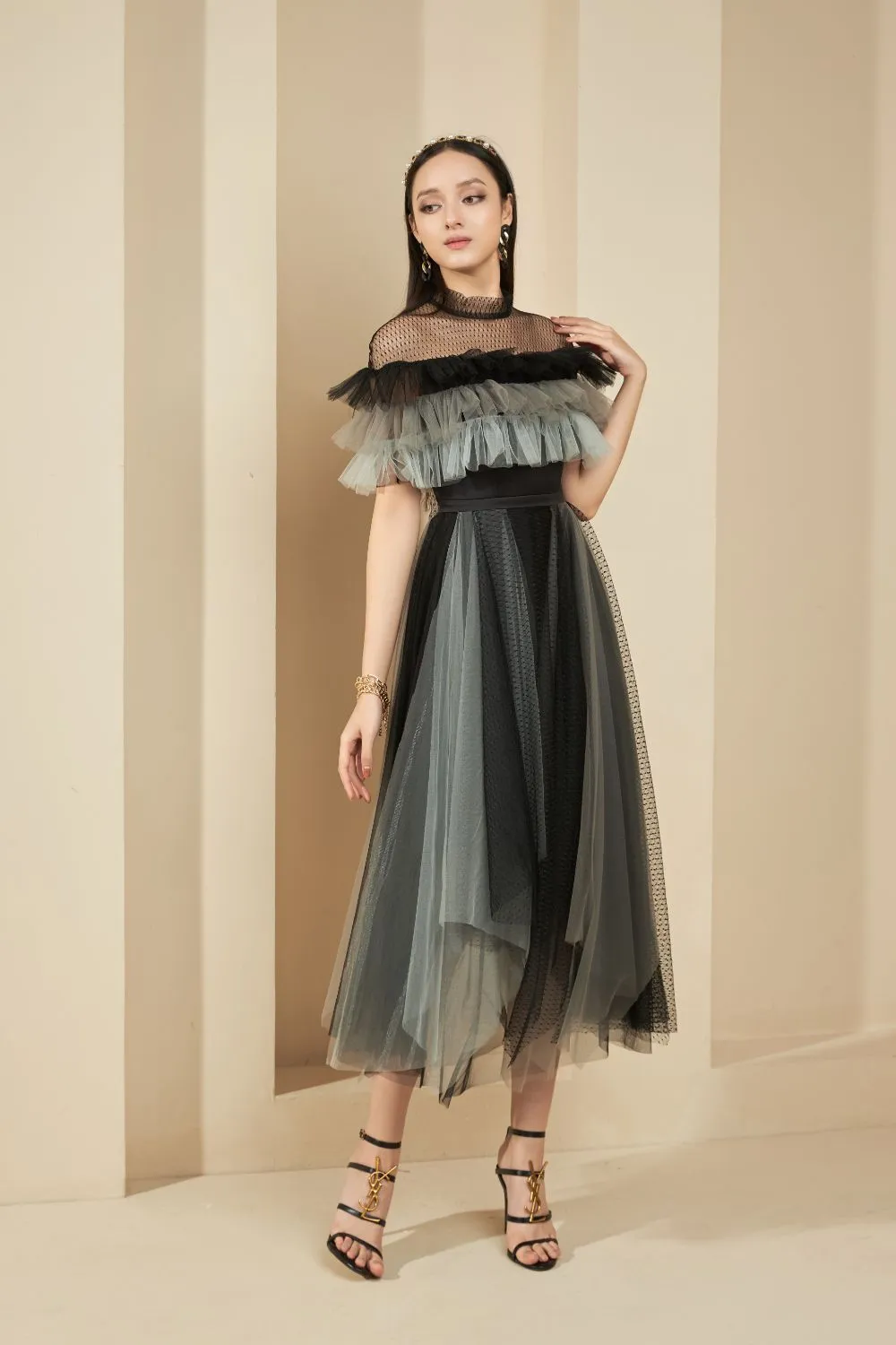 Dermot Layered Ruffle Dress