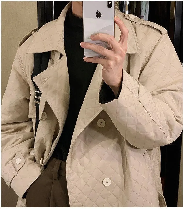 Diamond-Shaped Cotton-padded Trench Coat