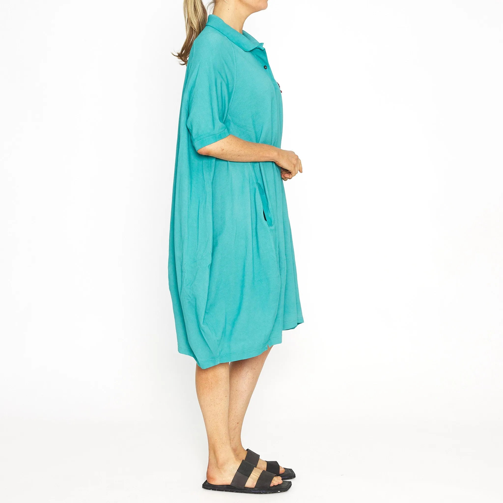 DIP-2430904 S/S polo tunic aqua