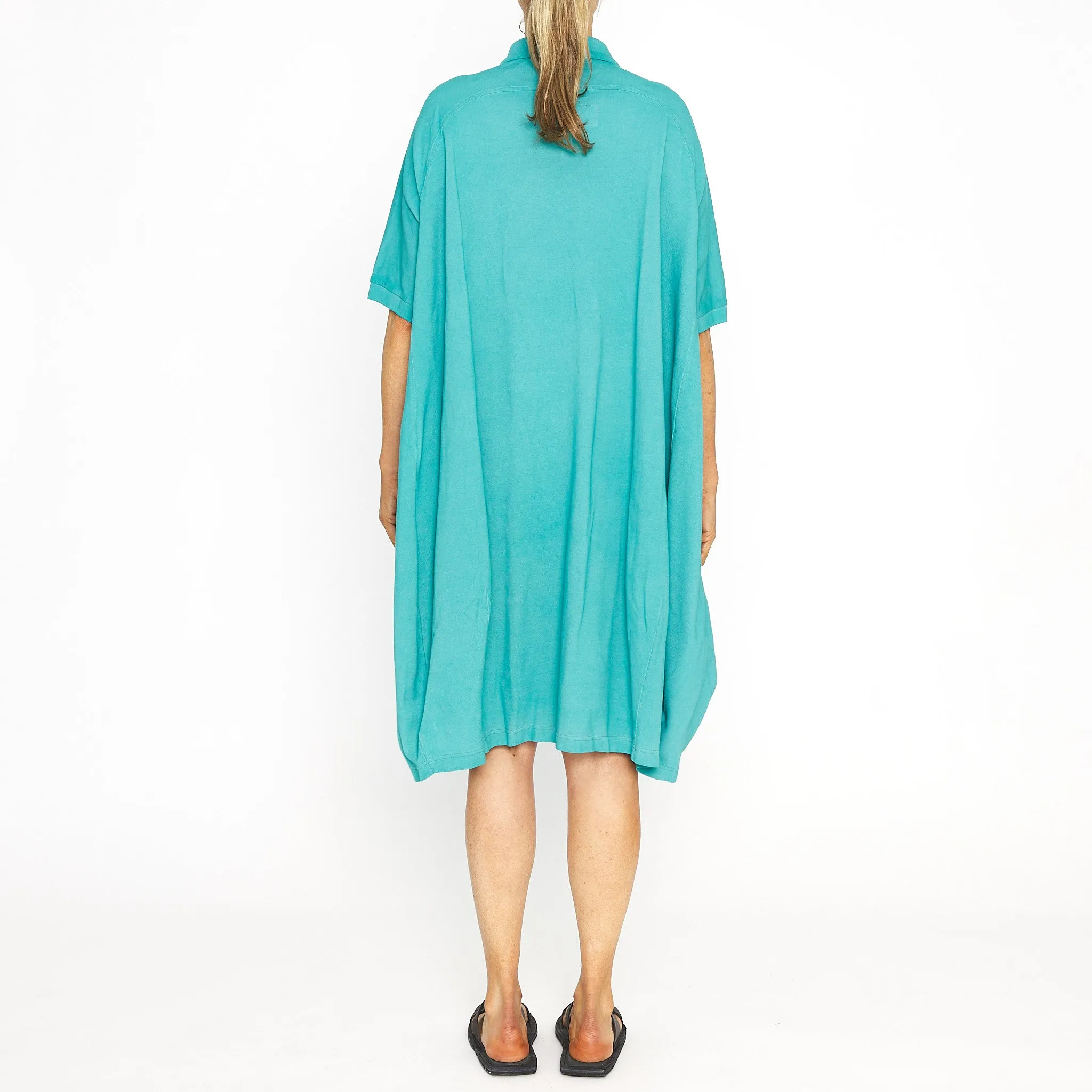 DIP-2430904 S/S polo tunic aqua