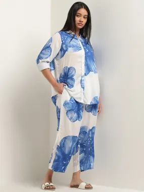 Diza Blue Floral Printed Tunic