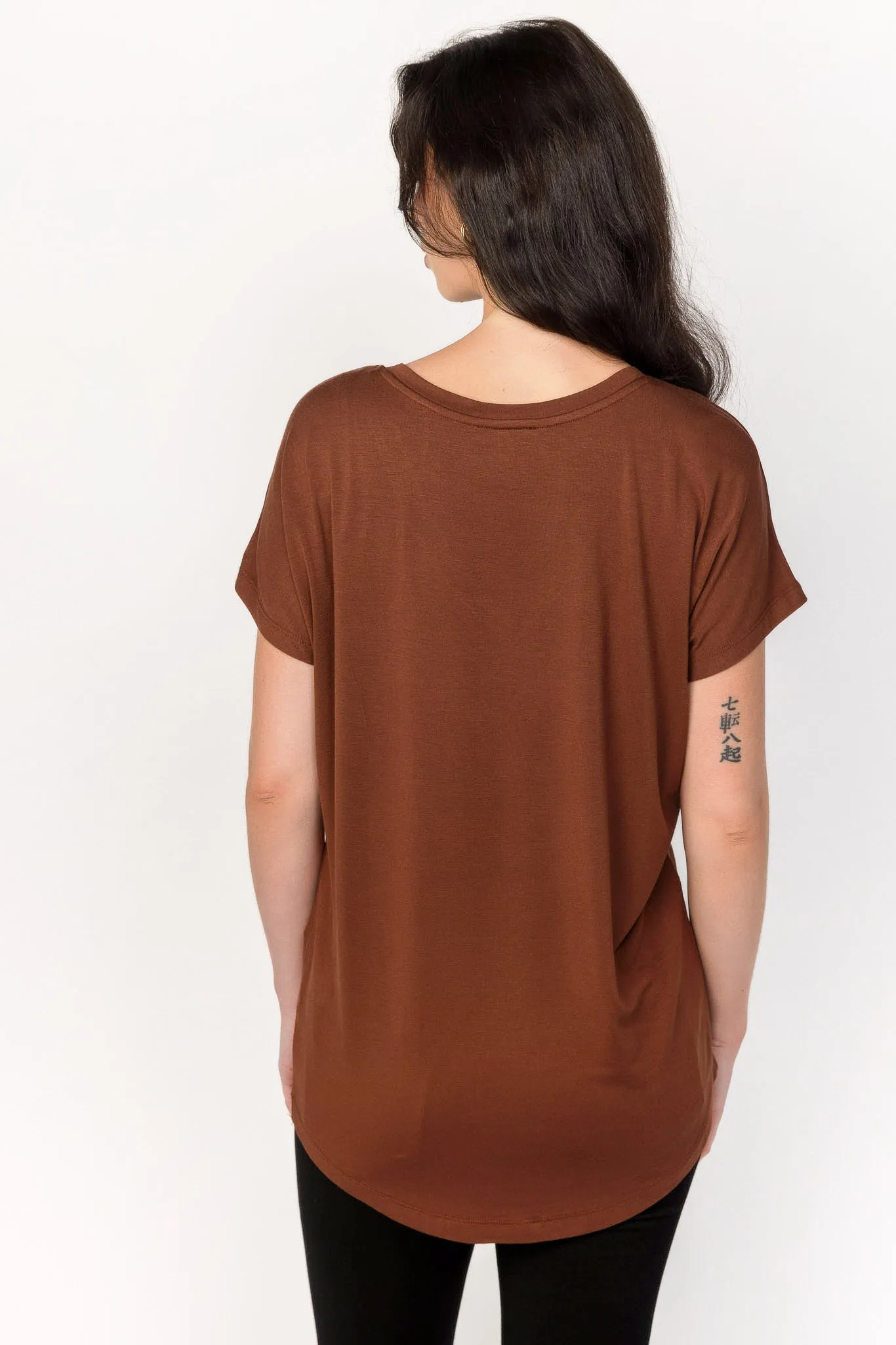 Dolman-Sleeve V-Neck Tunic