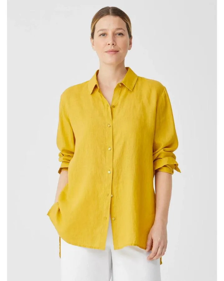 Eileen Fisher Handkerchief Linen Classic Collar Shirt