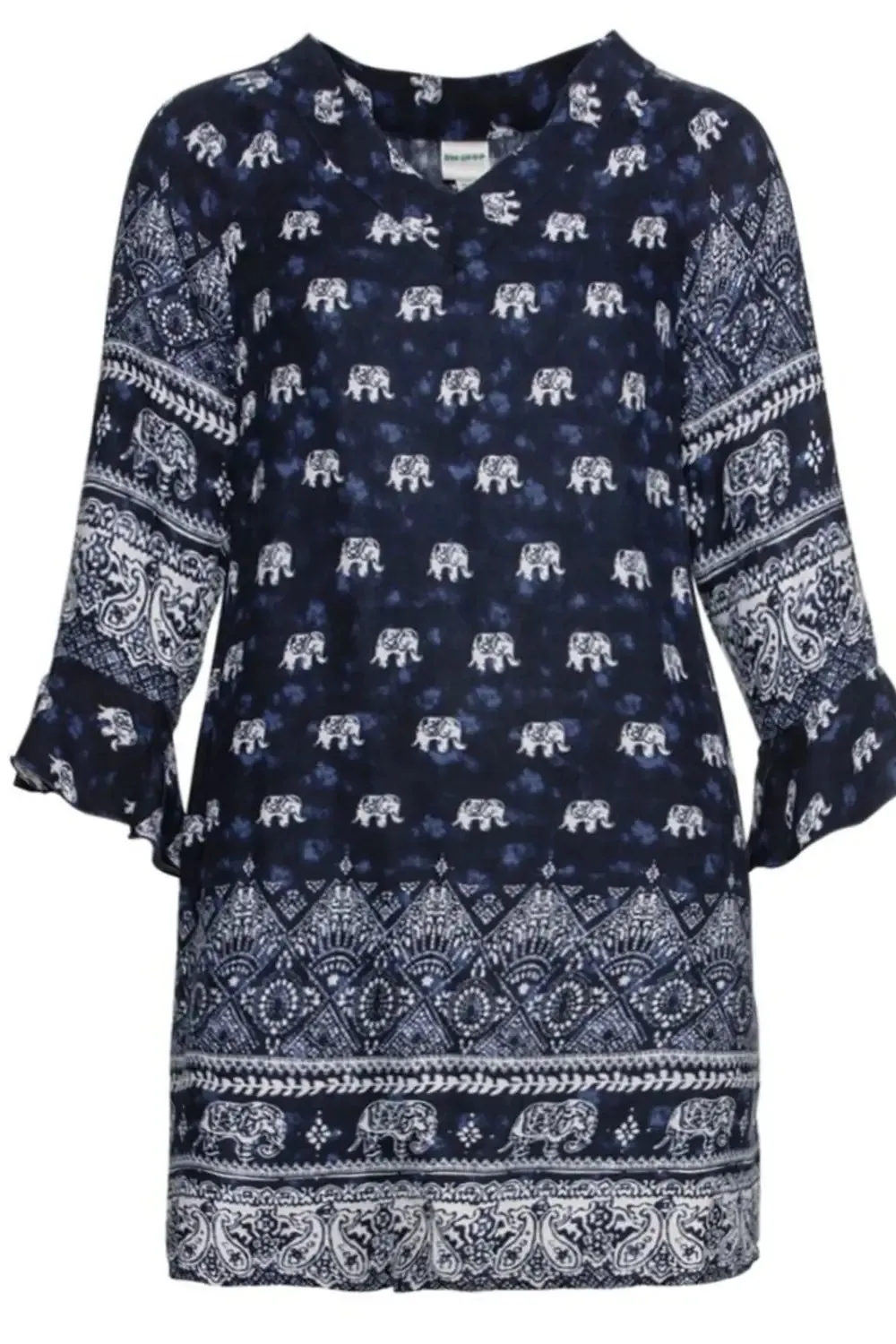 Elephant Border Print Tunic Top