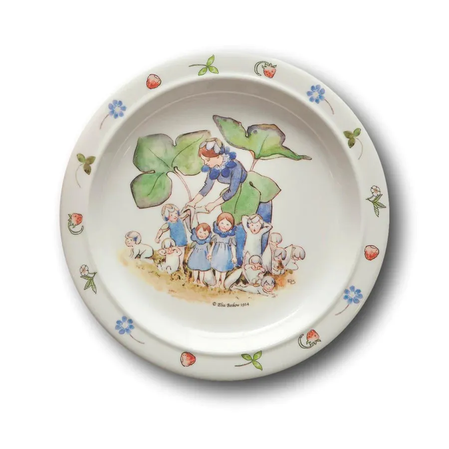 Elsa Beskow Flower Children Flat Plate with Non Slip