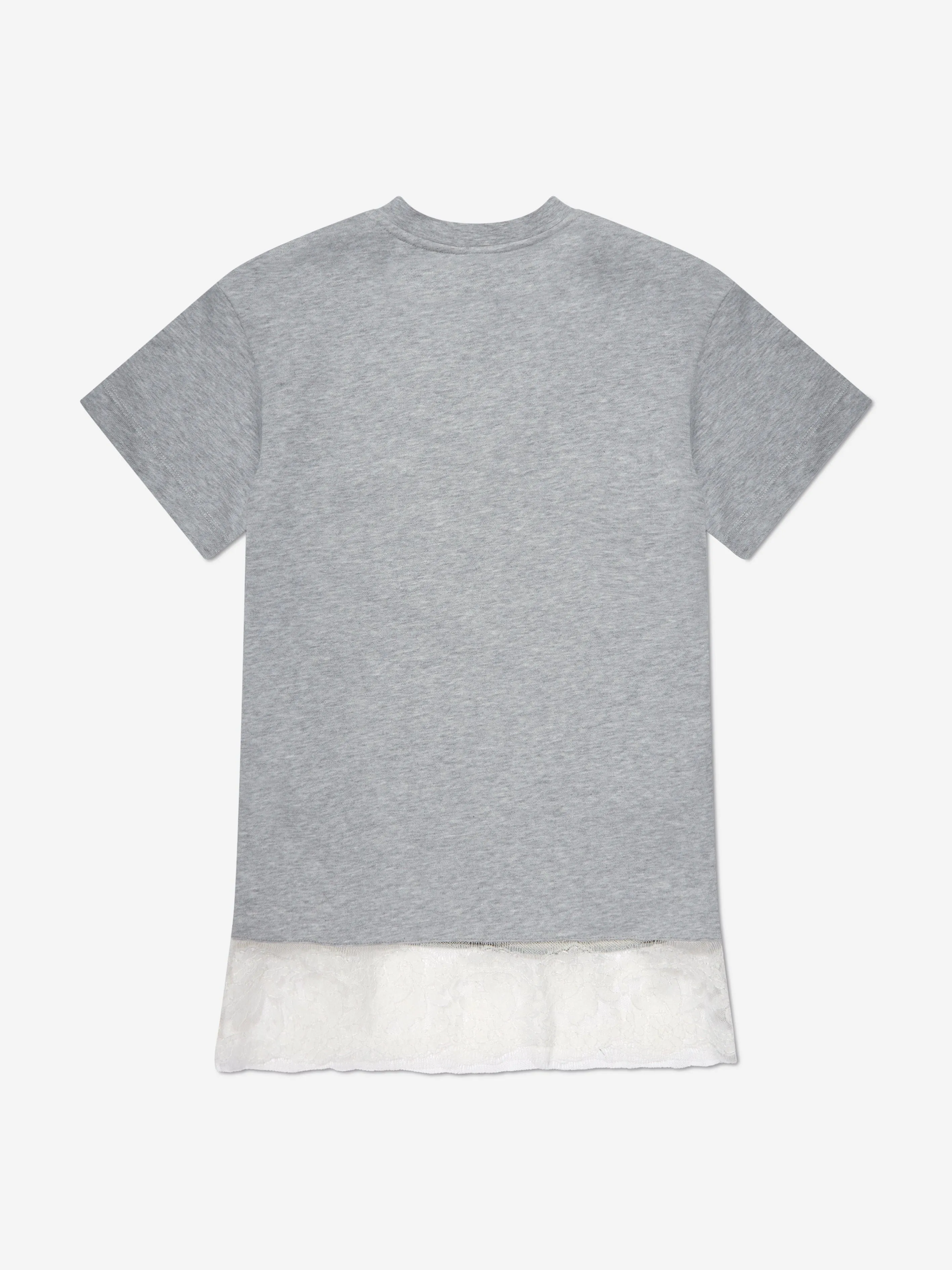 Fendi Girls Jersey Logo Dress in Grey