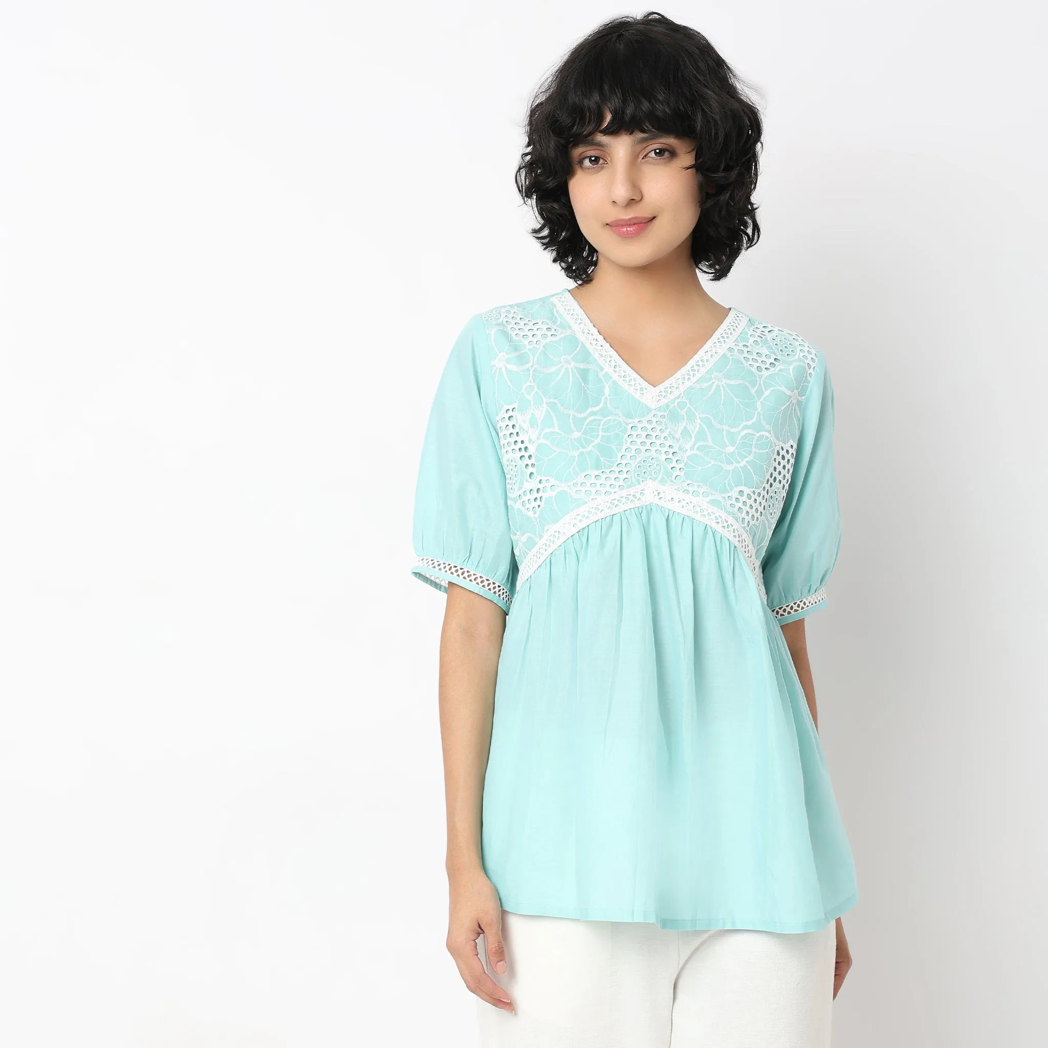 Flare Fit Embroidered Tunic