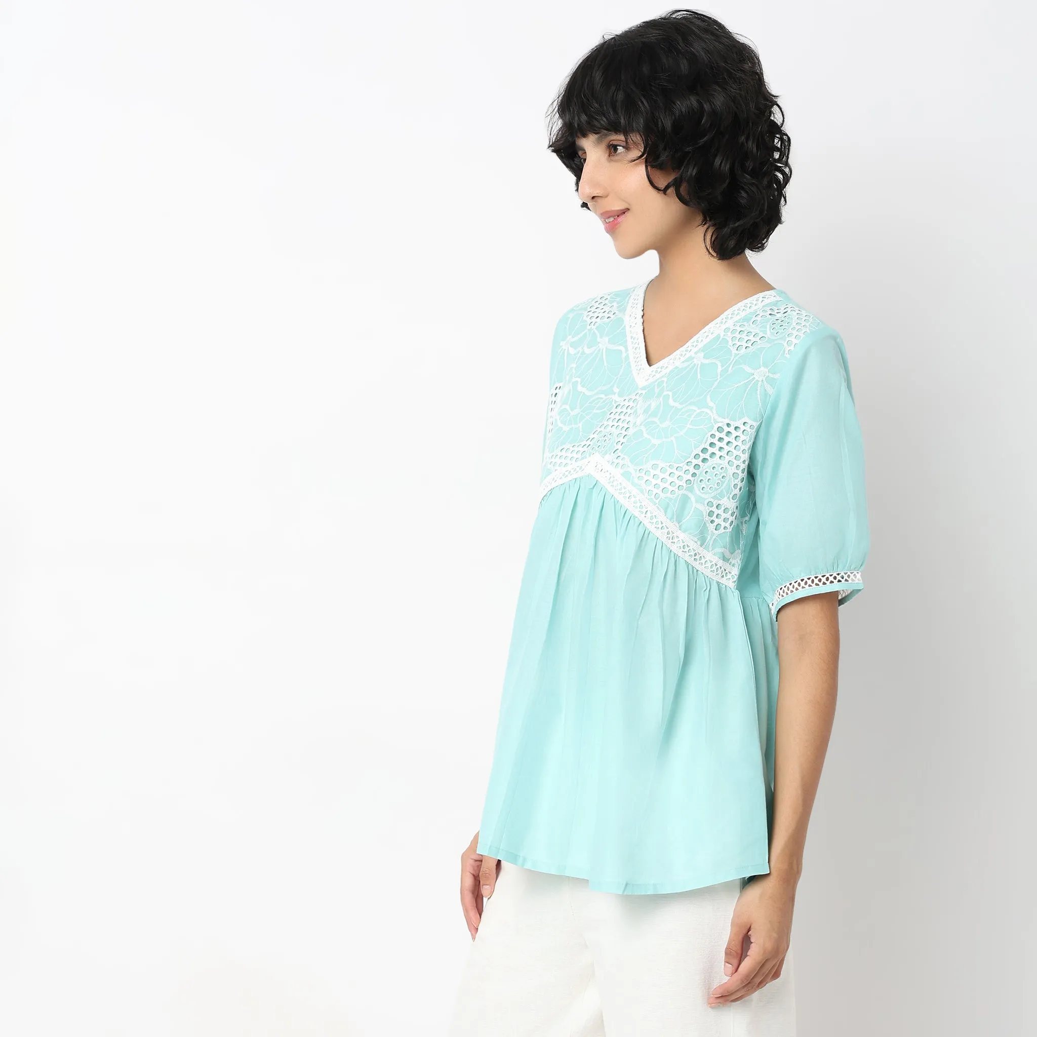 Flare Fit Embroidered Tunic