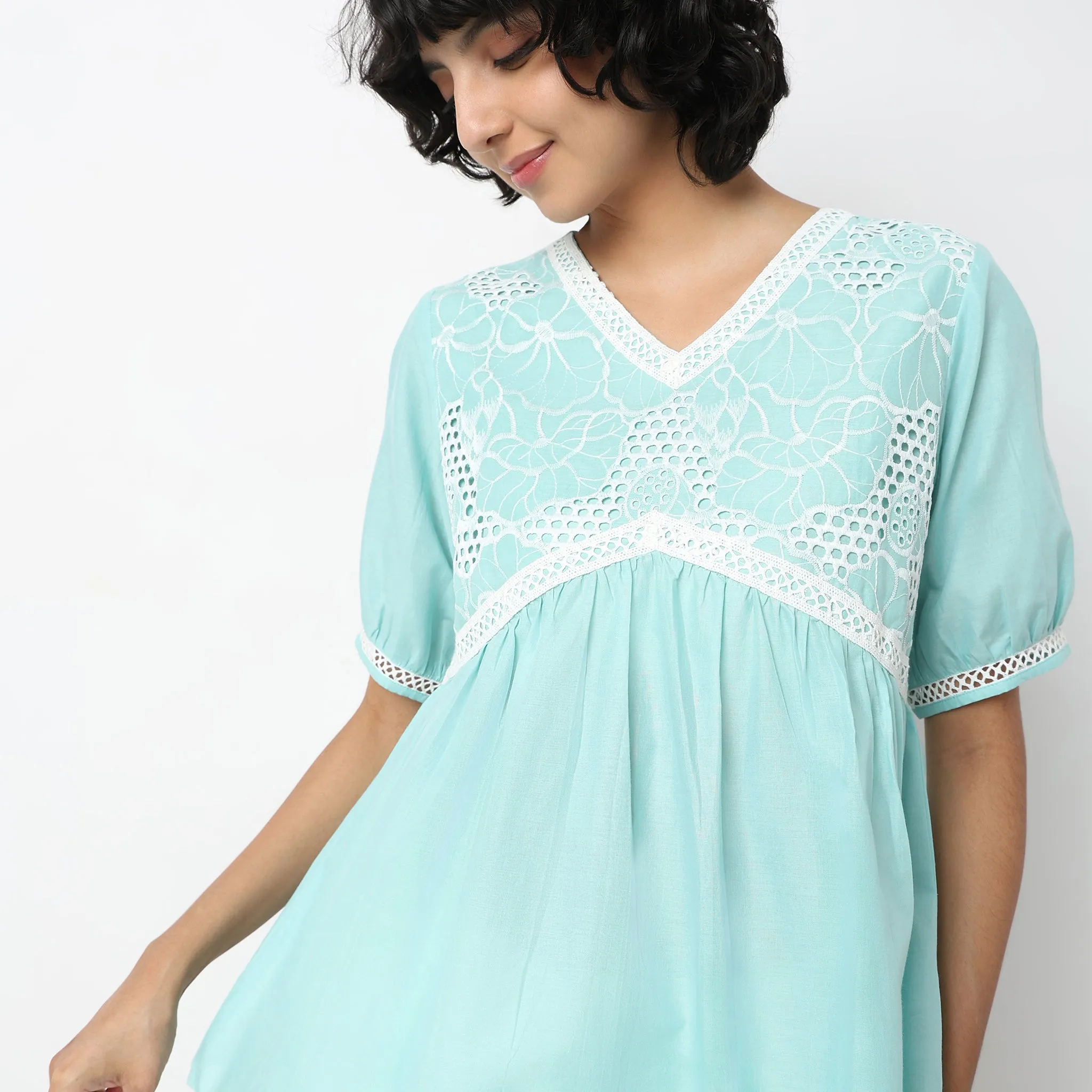 Flare Fit Embroidered Tunic