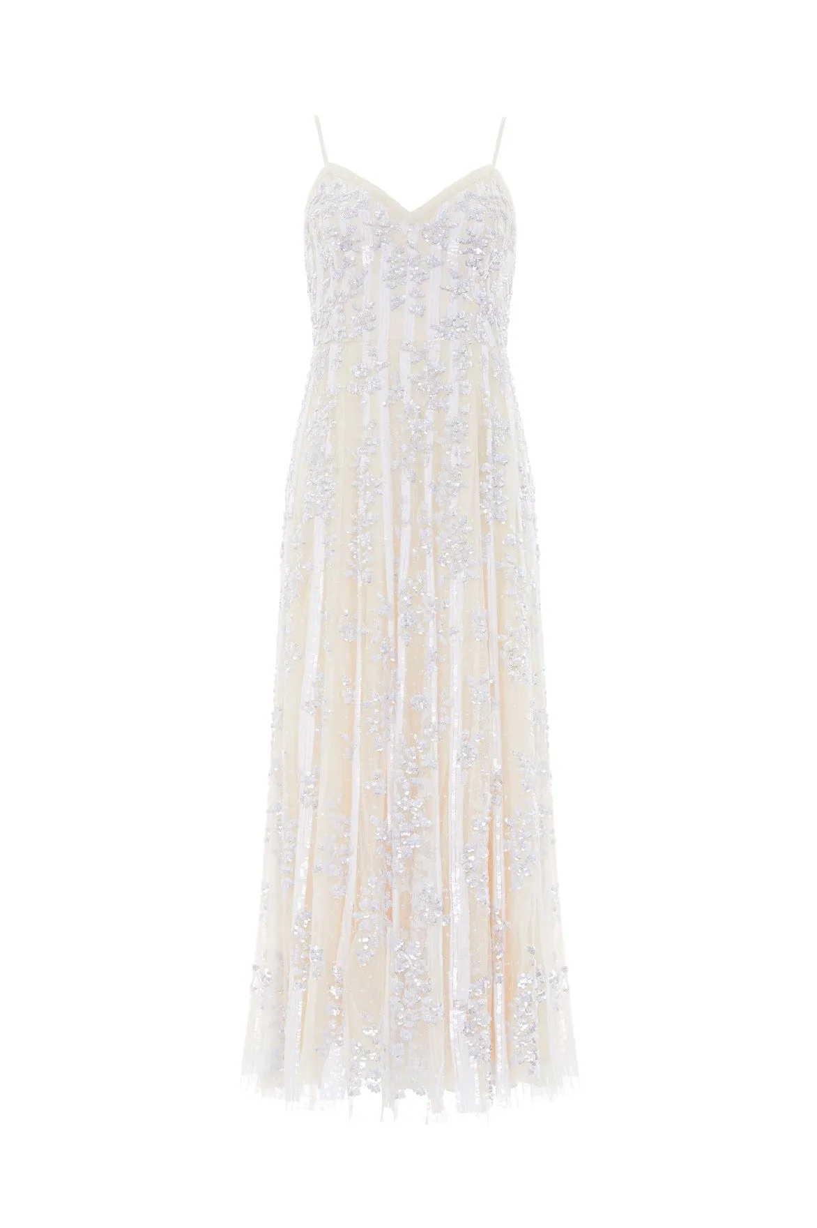 Floral Evermore Sequin Cami Ankle Gown