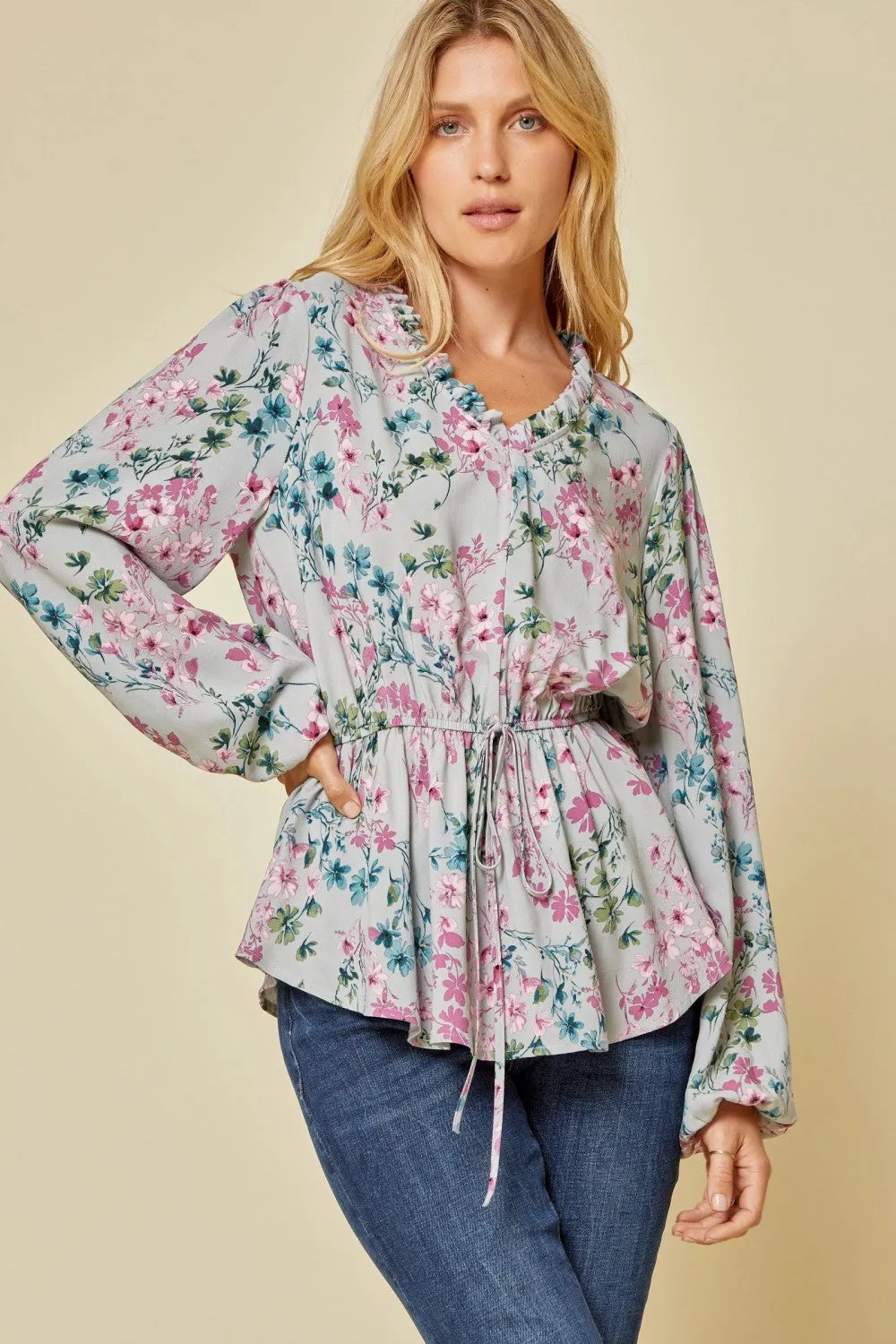 Floral V-Neck Blouse