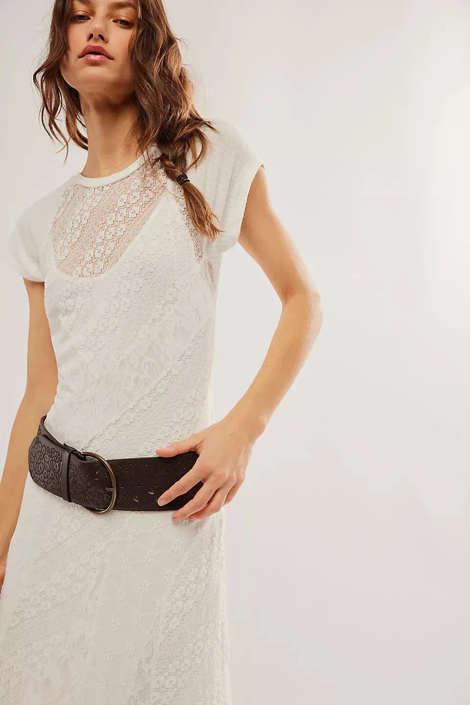 Free People Cypress Lace Maxi Dress in Optic White