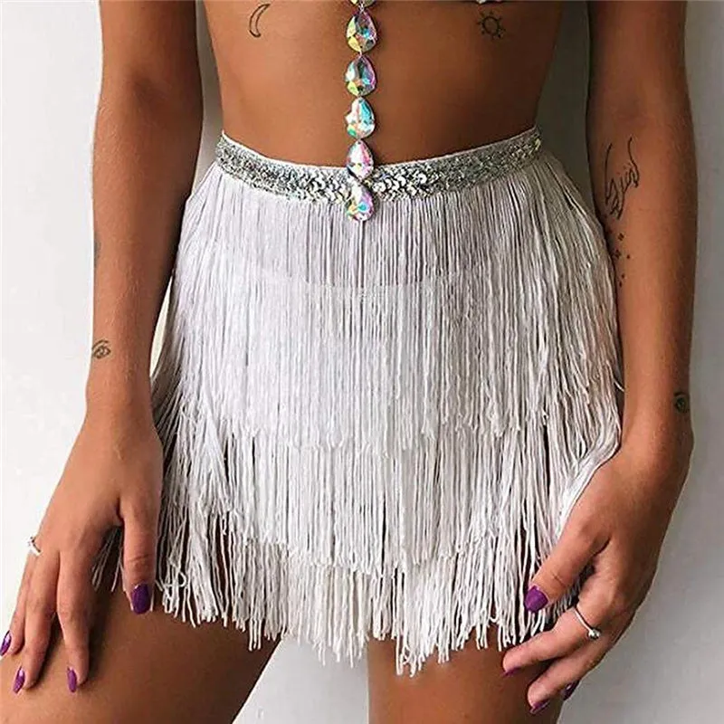 Fringed Skirt Sash Belt