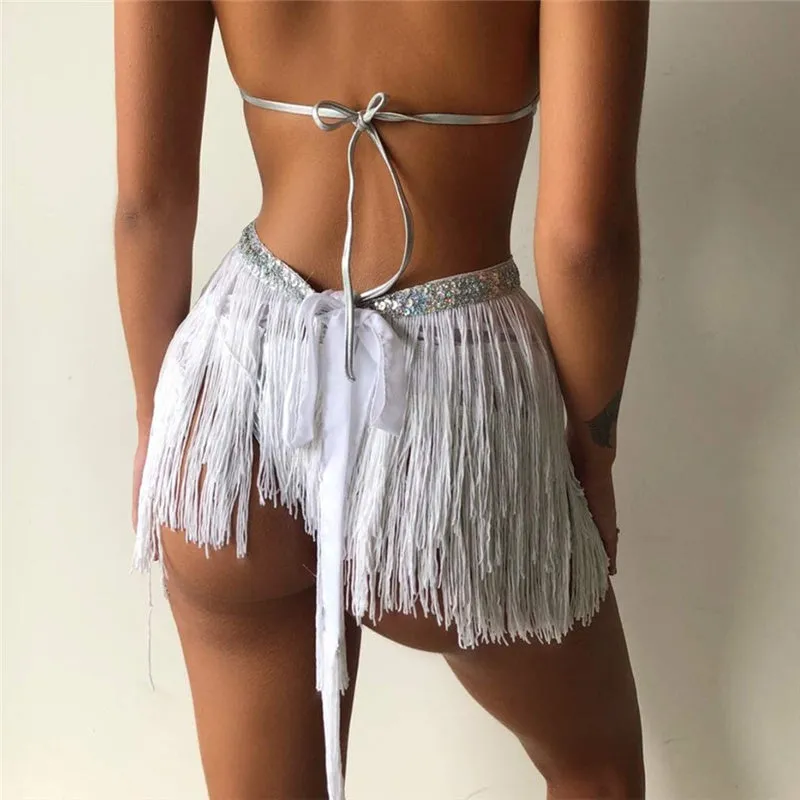 Fringed Skirt Sash Belt