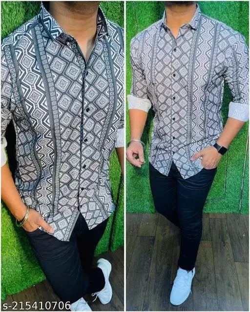 FULL SLEEVE PRINTED RAYON SHIRT FOR MEN GV 57