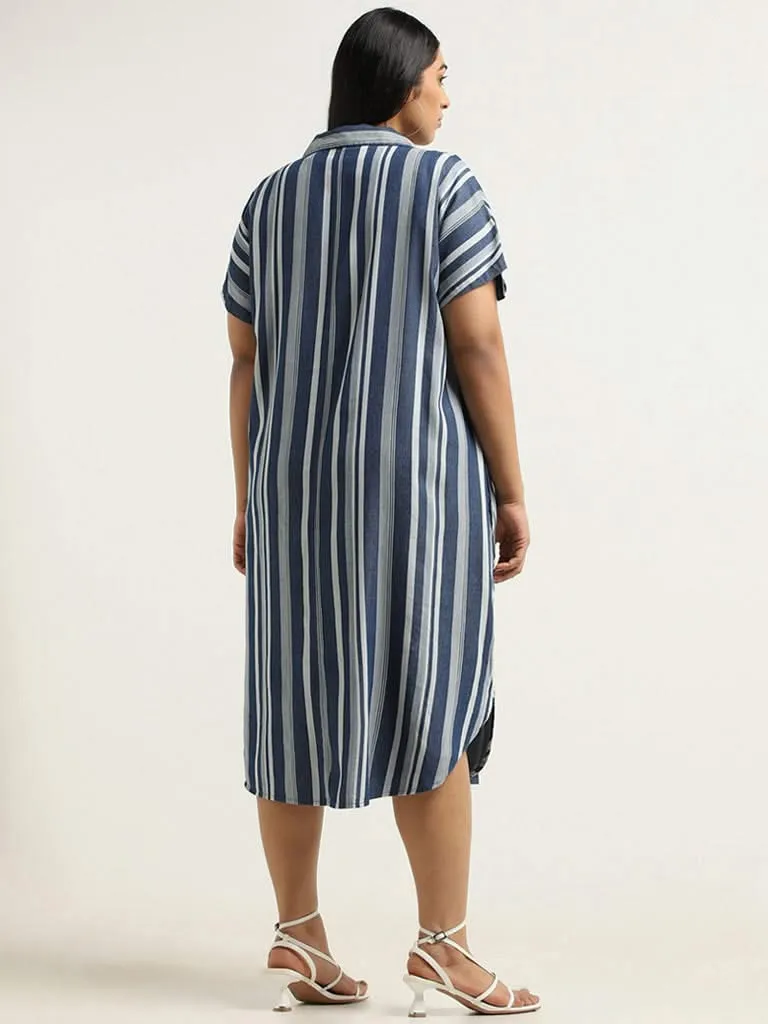 Gia Blue Striped Dress