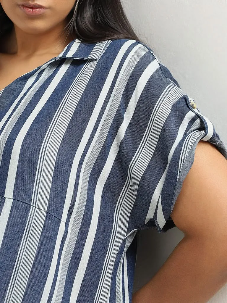 Gia Blue Striped Dress