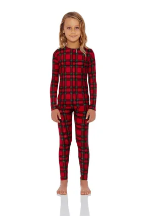 Girls Plaid Series Thermal Set