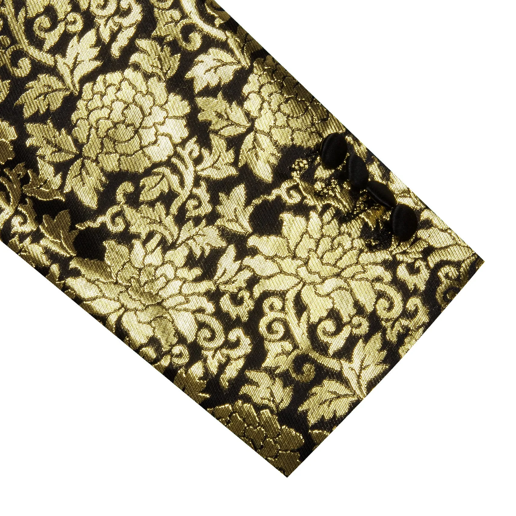 Gold Black Floral Flower Men's Suit for Party