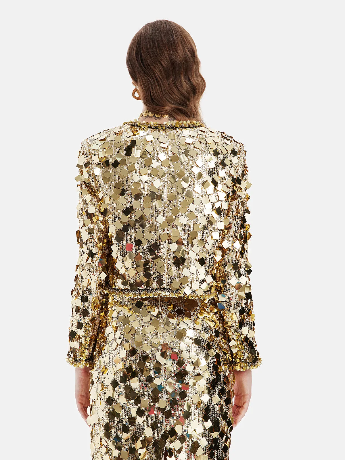 Gold Sequin Short Jacket