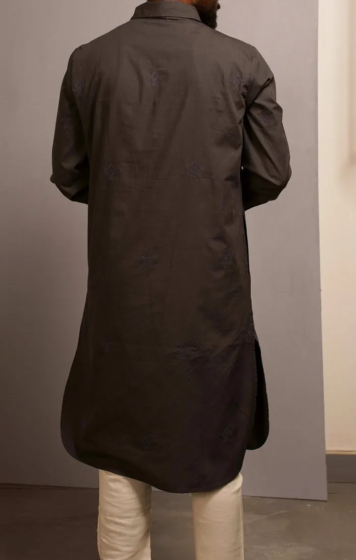 Grey Pathani Kurta