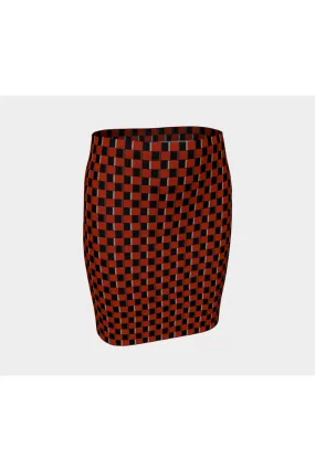 Grid Fitted Skirt