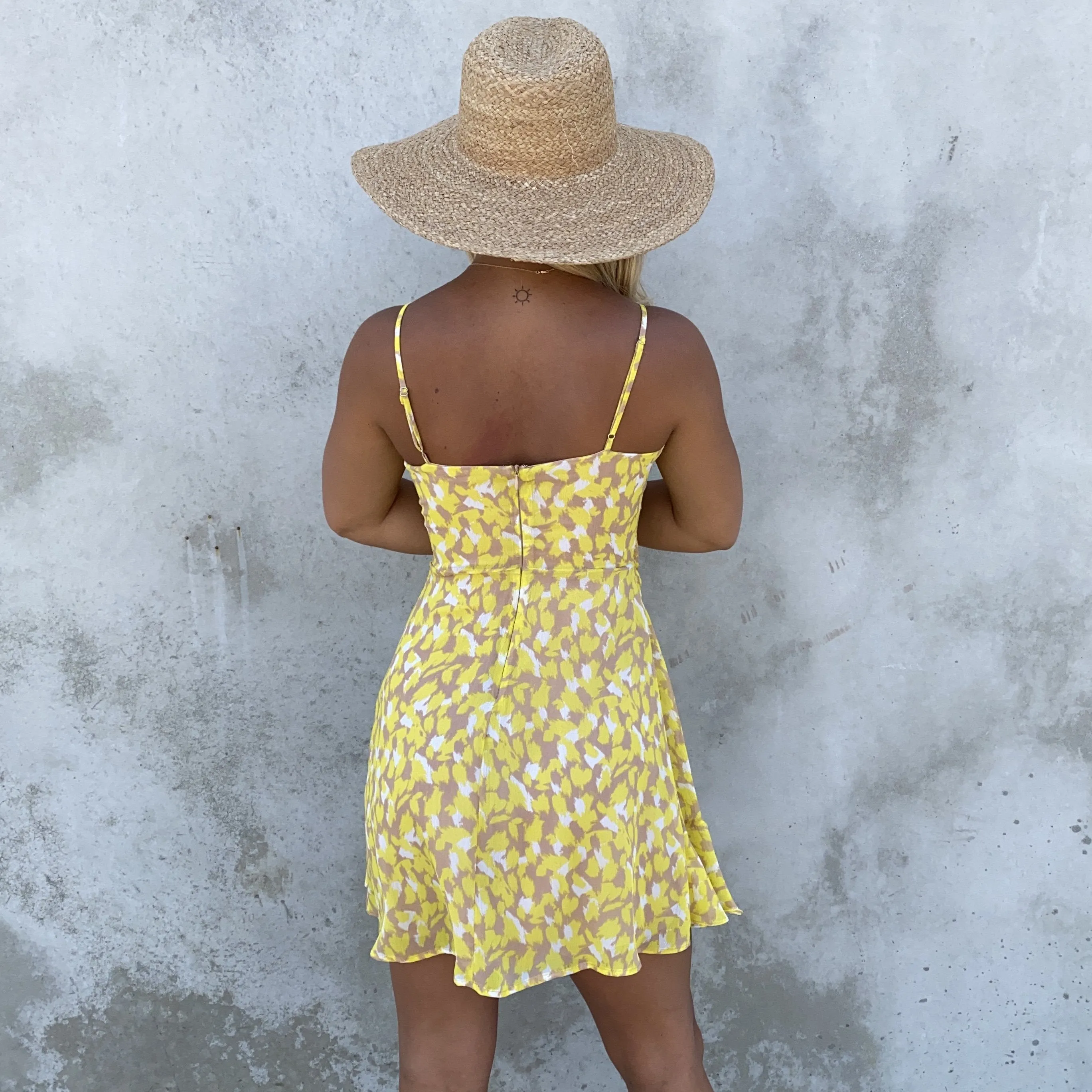 Heart of Gold Yellow Print Dress