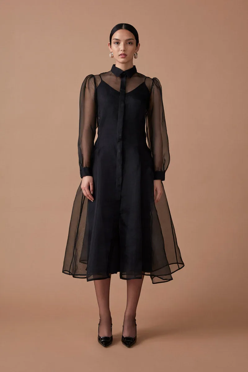 HIBA SHIRT DRESS - NOIR