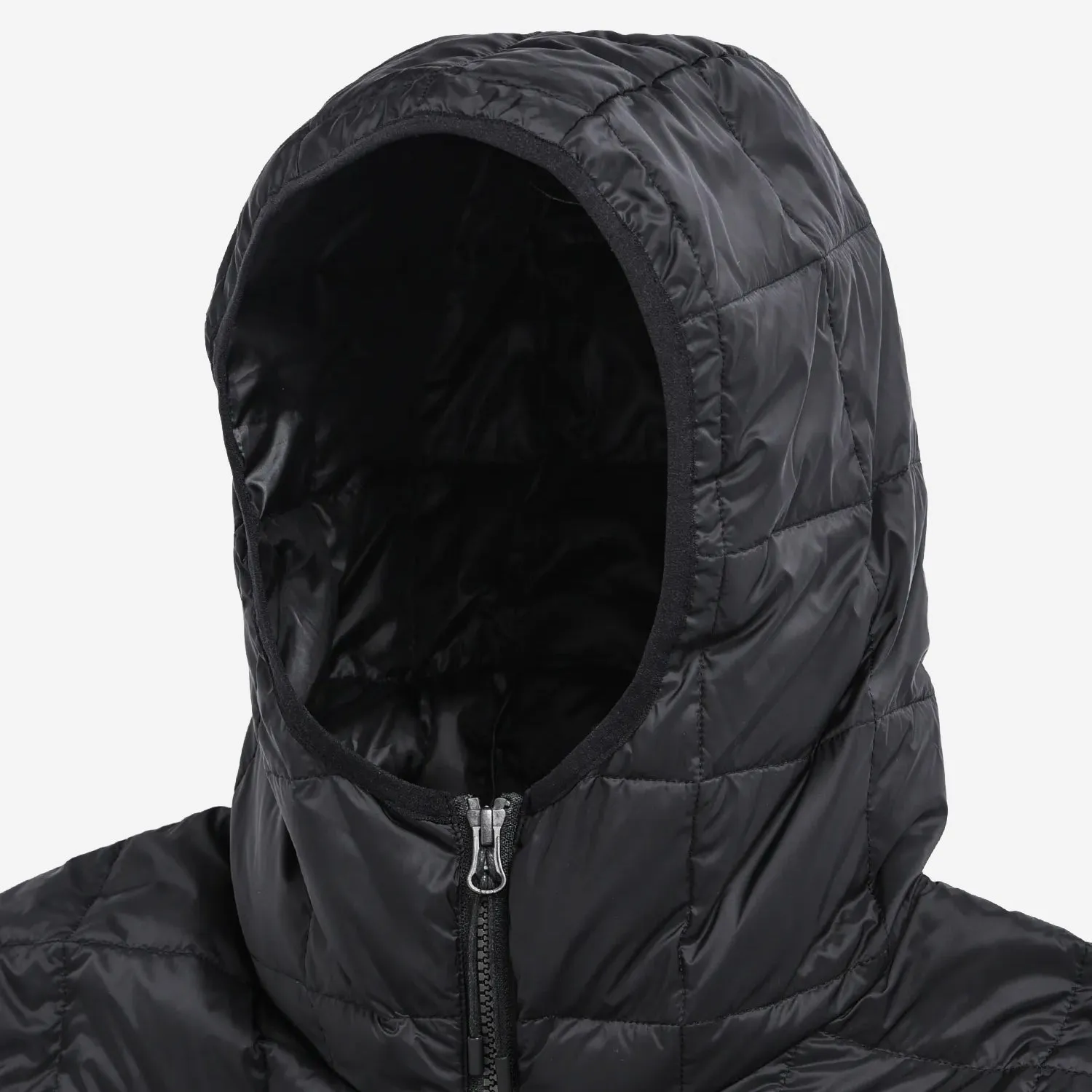 Hooded Zip Knit Sleeve Down Jacket - Navy