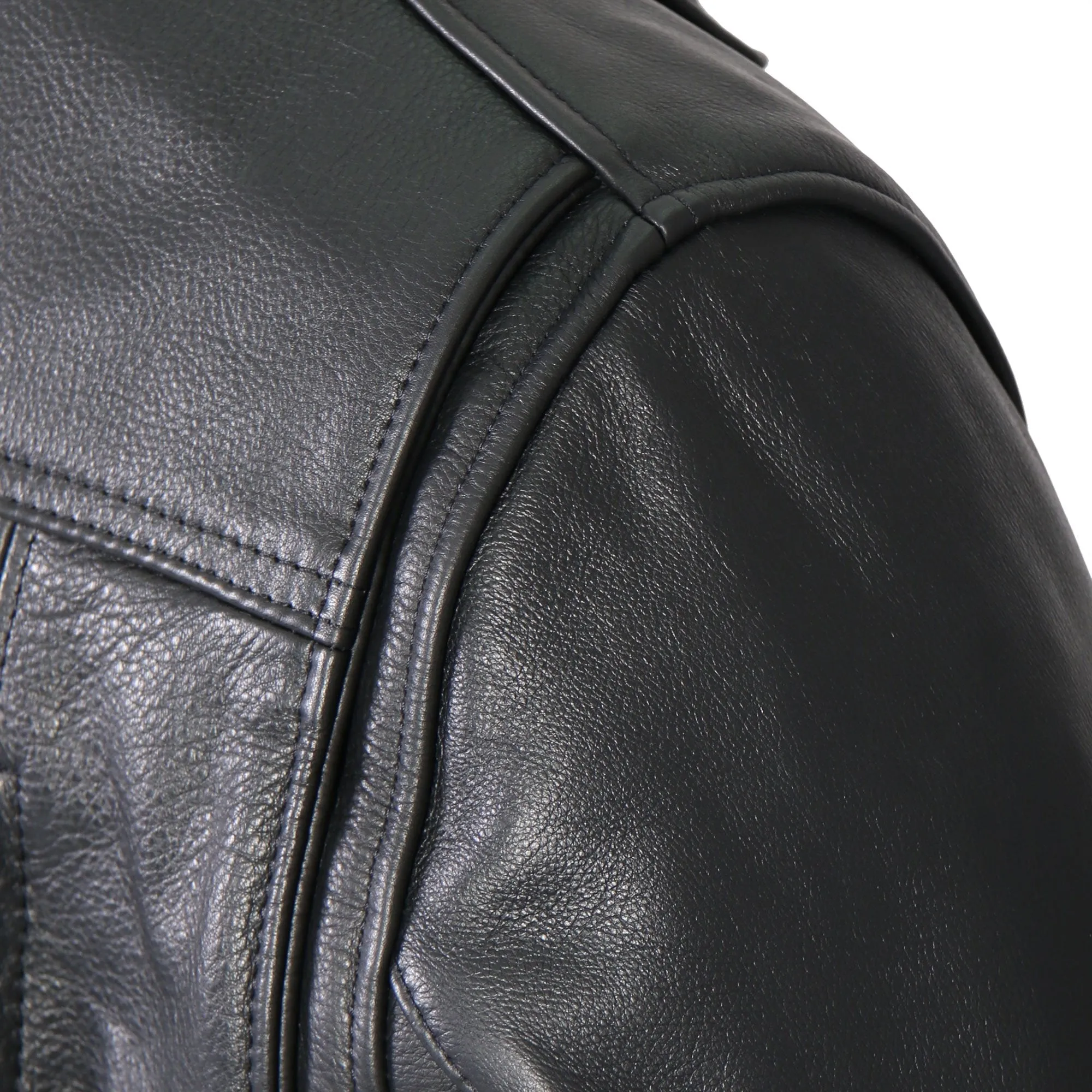 Hot Leathers JKM5008 Men's USA Made Black Premium Leather Vented Motorcycle Jacket