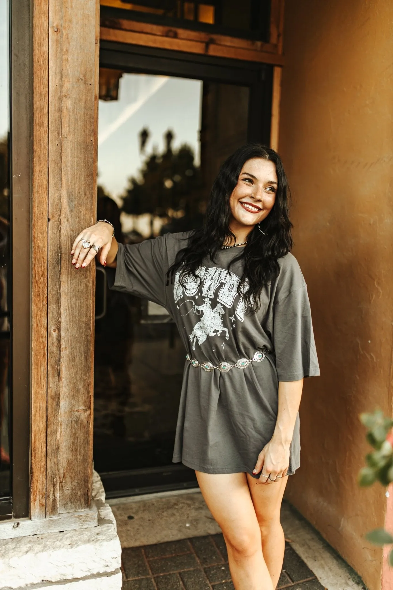 Howdy Cowboy Oversized Graphic T-Shirt Dress