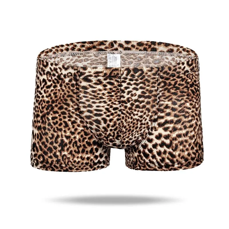 Ice Silk Sexy Leopard Men's Trunk