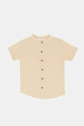 Infant Boys Beige Henley Shirt