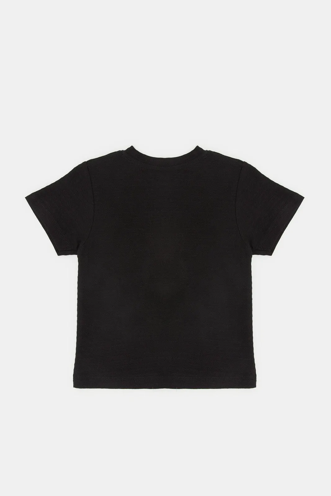 Infant Boys Black Jacquard T-Shirt