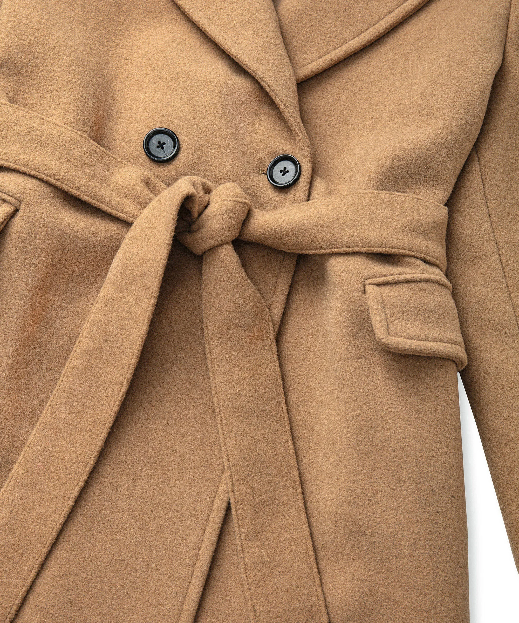 Ipekyol Belted Double Breasted Coat Camel